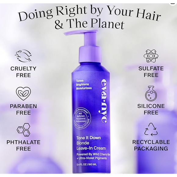 Eva NYC Tone It Down BLONDE Leave In Cream w/Wild Cherry Bark Neutralize 5.4 oz - Picture 5 of 7